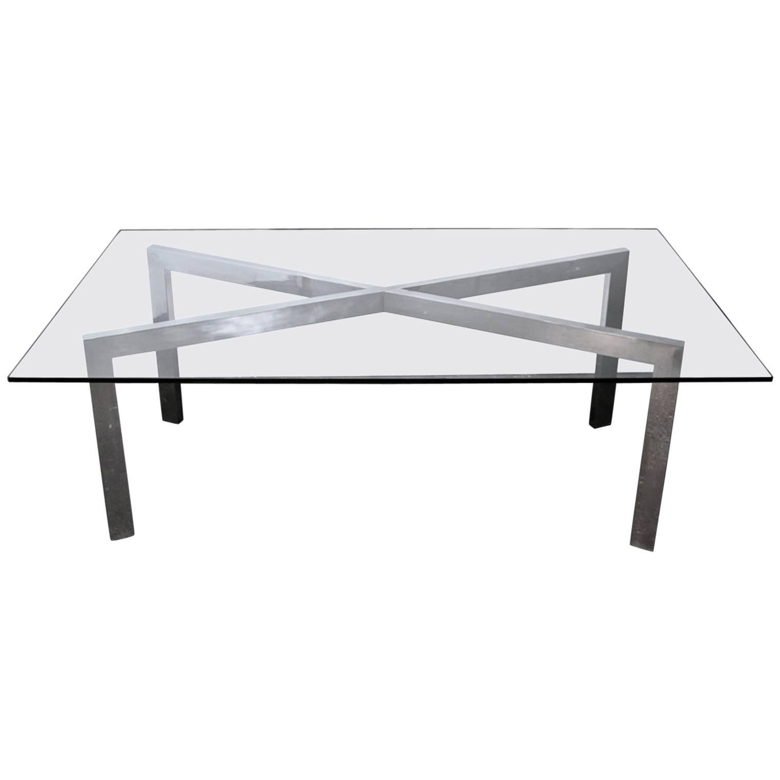 Mid-Century Modern Chrome X-Base Dining Table or Desk