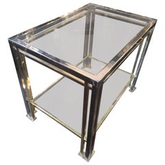 Romeo Rega Brass and Chrome Side Table
