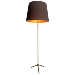 Maison Baguès Style Brass Faux Bamboo Floor Lamp