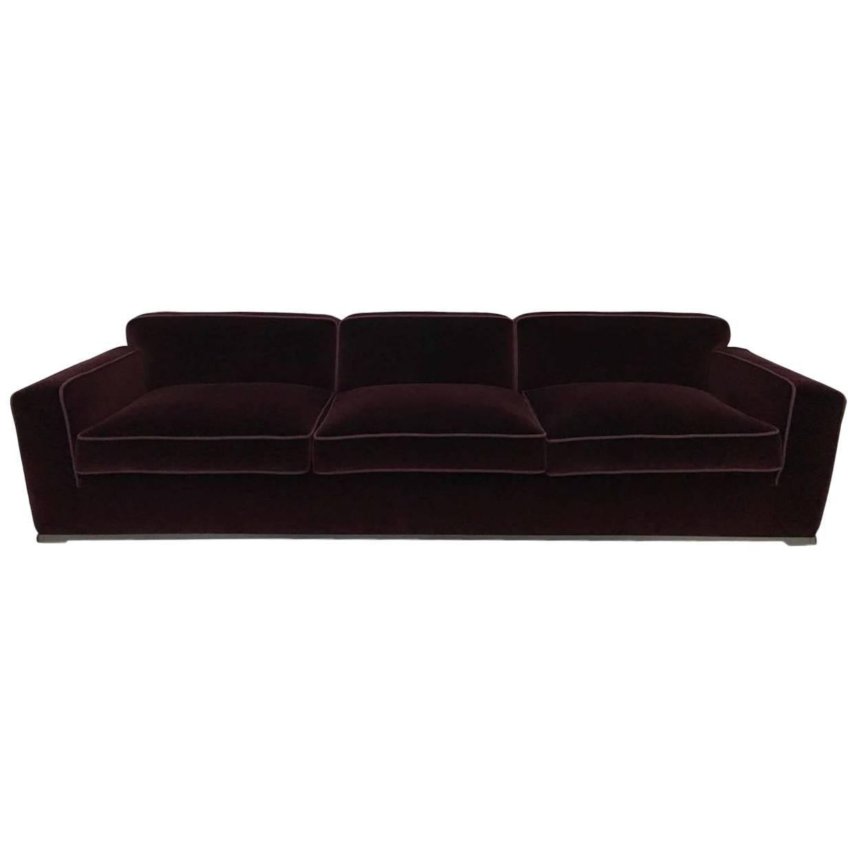 Sofa "Solatium" by Manufacturer B & B Italia in Aluminum and Velvety Fabric For Sale