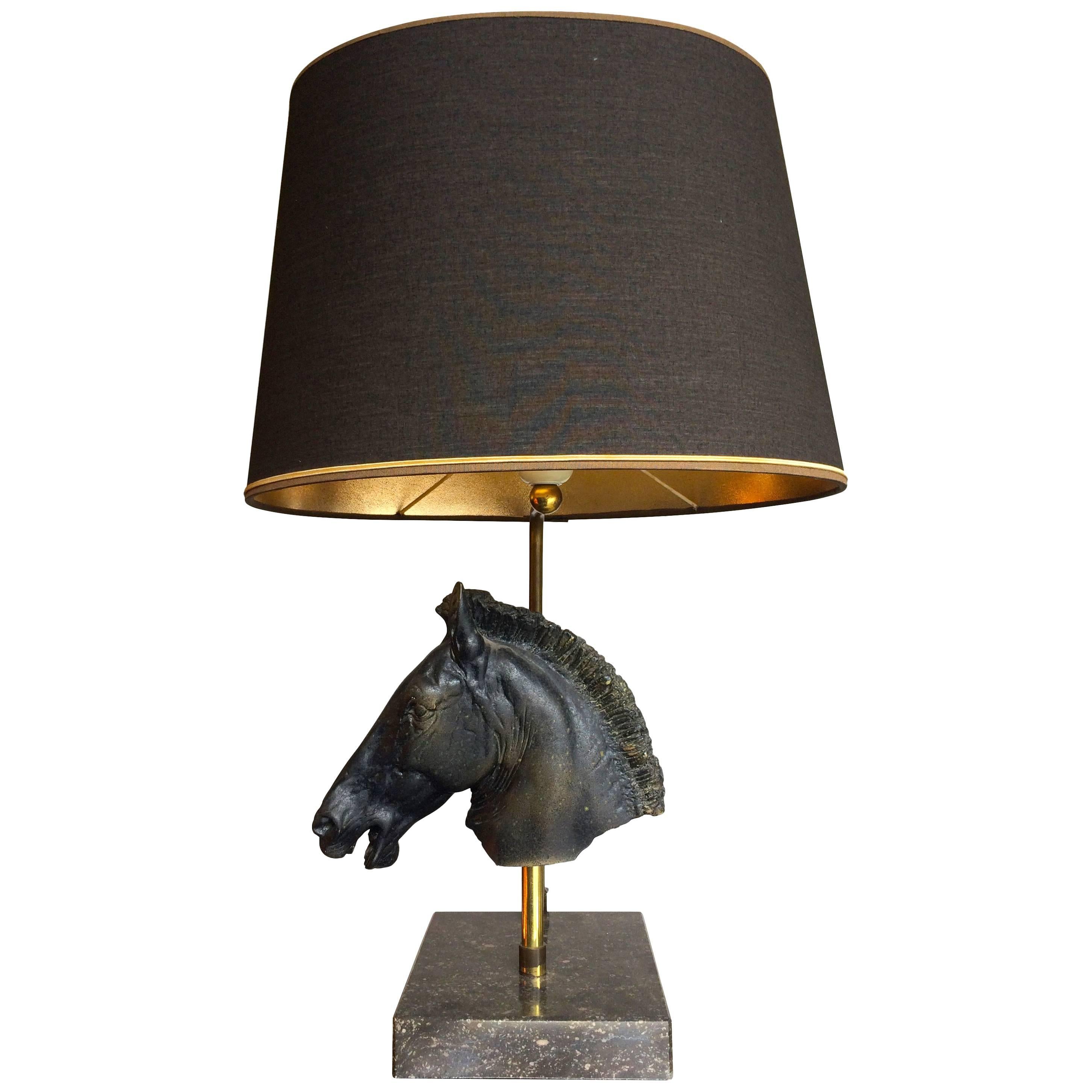 Maison Jansen Style Sculptural Horse Head Lamp
