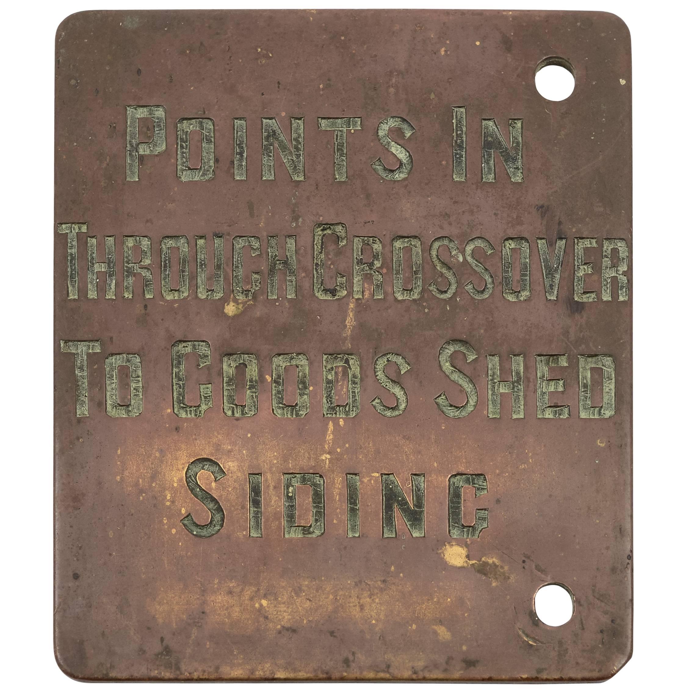 19th Century Victorian Brass Railway Signal Box Plaque For Sale
