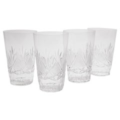 Antique Set of Four 20th Century Edwardian Cut Glass Pint Sized Tumblers, circa 1910
