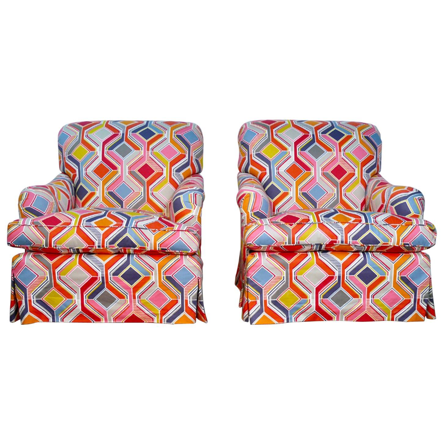 Newly Upholstered Club Chairs For Sale