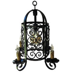 Art Deco Iron Chandelier Lantern