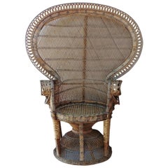 Vintage Mid-Century Rattan Peacock Chair