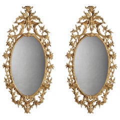 Pair of 19th Century English Giltwood Mirrors in the George III Style