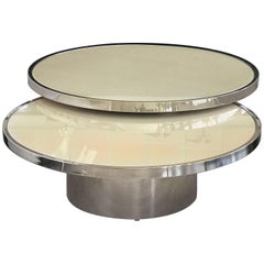 Swivel Coffee Table With High Polished Steel Base 12