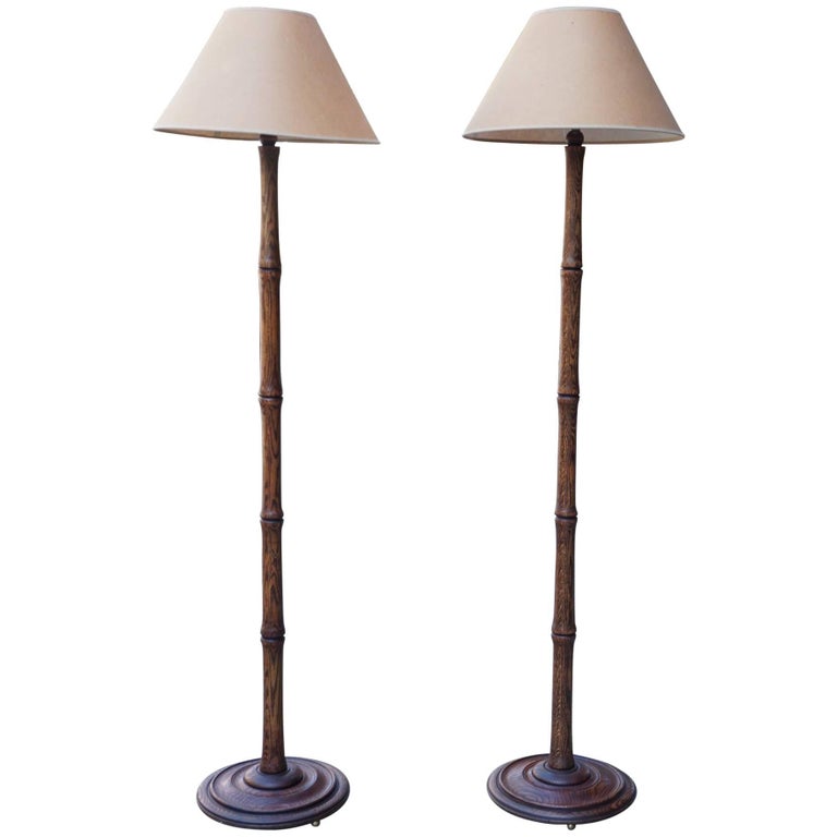 Pair Of Modernist Turned Wood Floor Lamps For At 1stdibs Pair Of Modernist Turned Wood Floor Lamps For