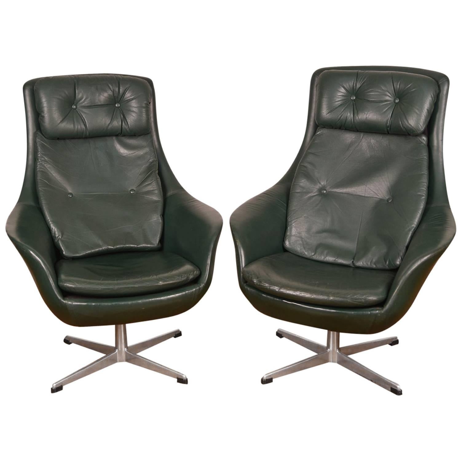 Pair of H. W. Klein High Back Lounge Chairs for Bramin