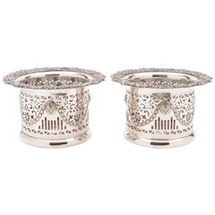 Pair of Victorian Silver Plated Champagne Coasters, circa 1880