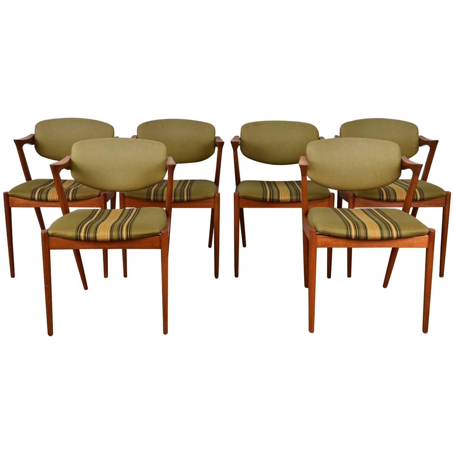 Set of Six Kai Kristiansen Model 42 Z Teak Dining Chairs