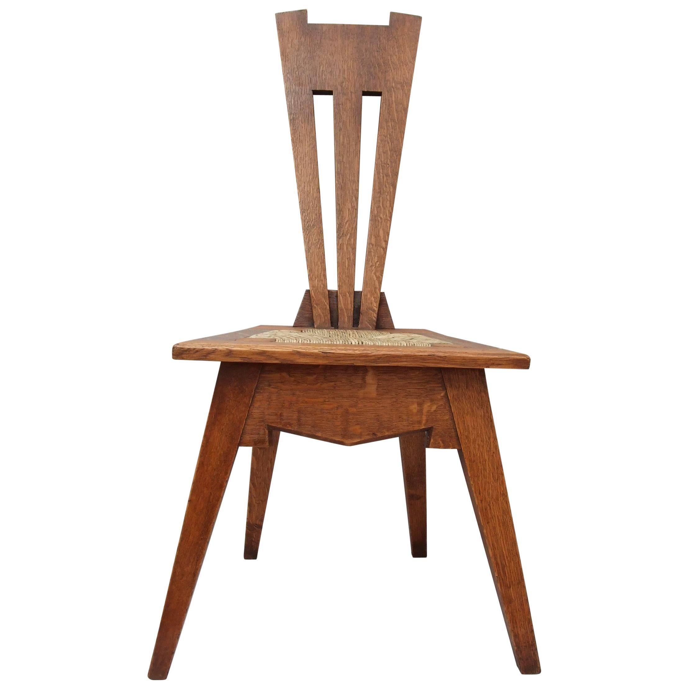 Arts & Crafts Oak Wycliffe Chair For Sale