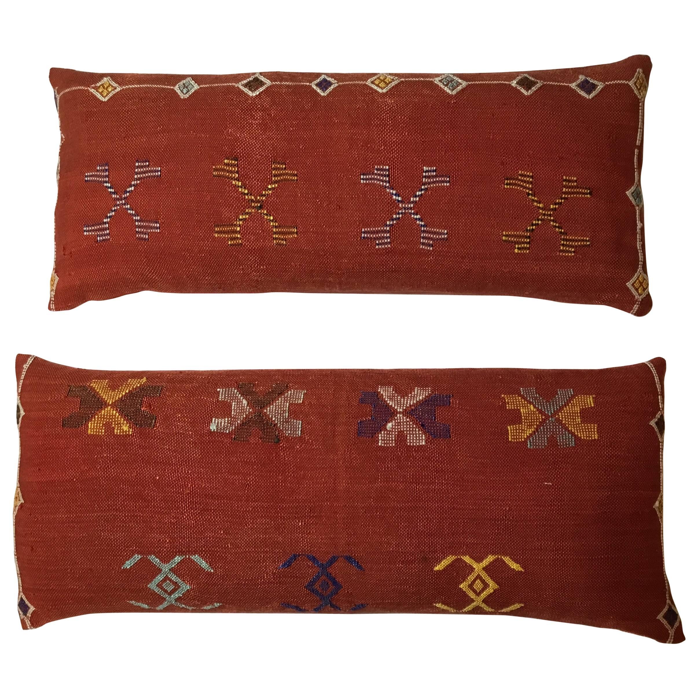 Pair of Moroccan Cactus Silk Pillows