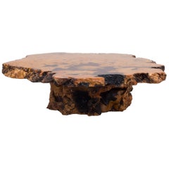 Californian Redwood Coffee Table with Amber Inlay, 1960s