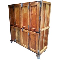 Antique French Bakery Cabinet or Locker Unit