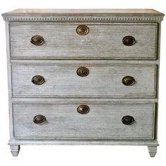 Swedish Gustavian Chest of Drawers with Reeded Front