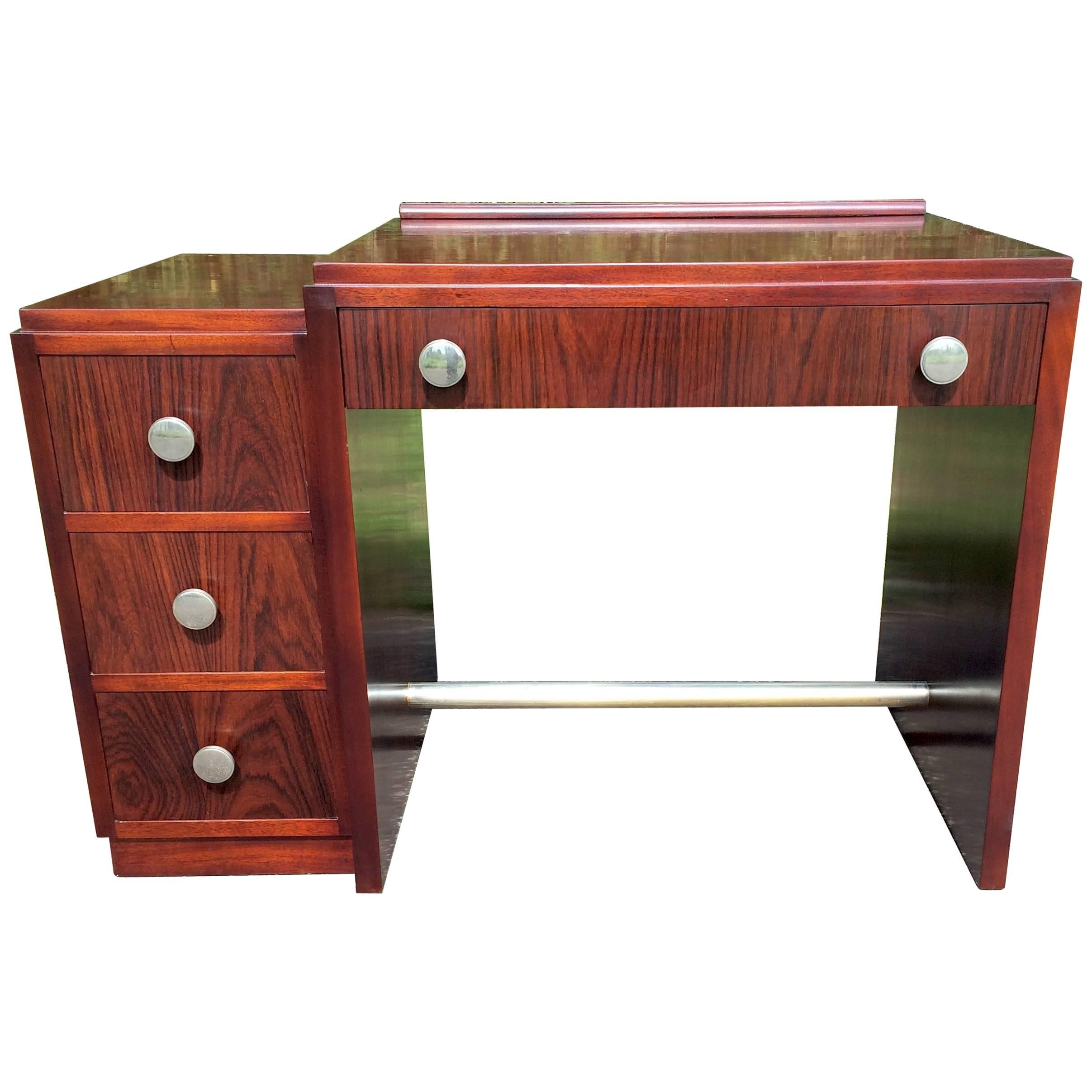 French Art Deco Rosewood Desk For Sale