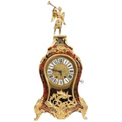 Antique Large Rococo, Ormolu-Mounted Boulle Clock, Goddess Pheme
