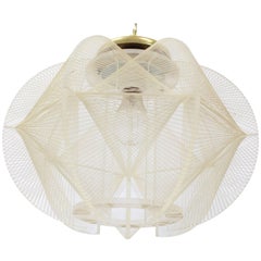 Retro Lucite Fish Line Shade Light Fixture Pendant