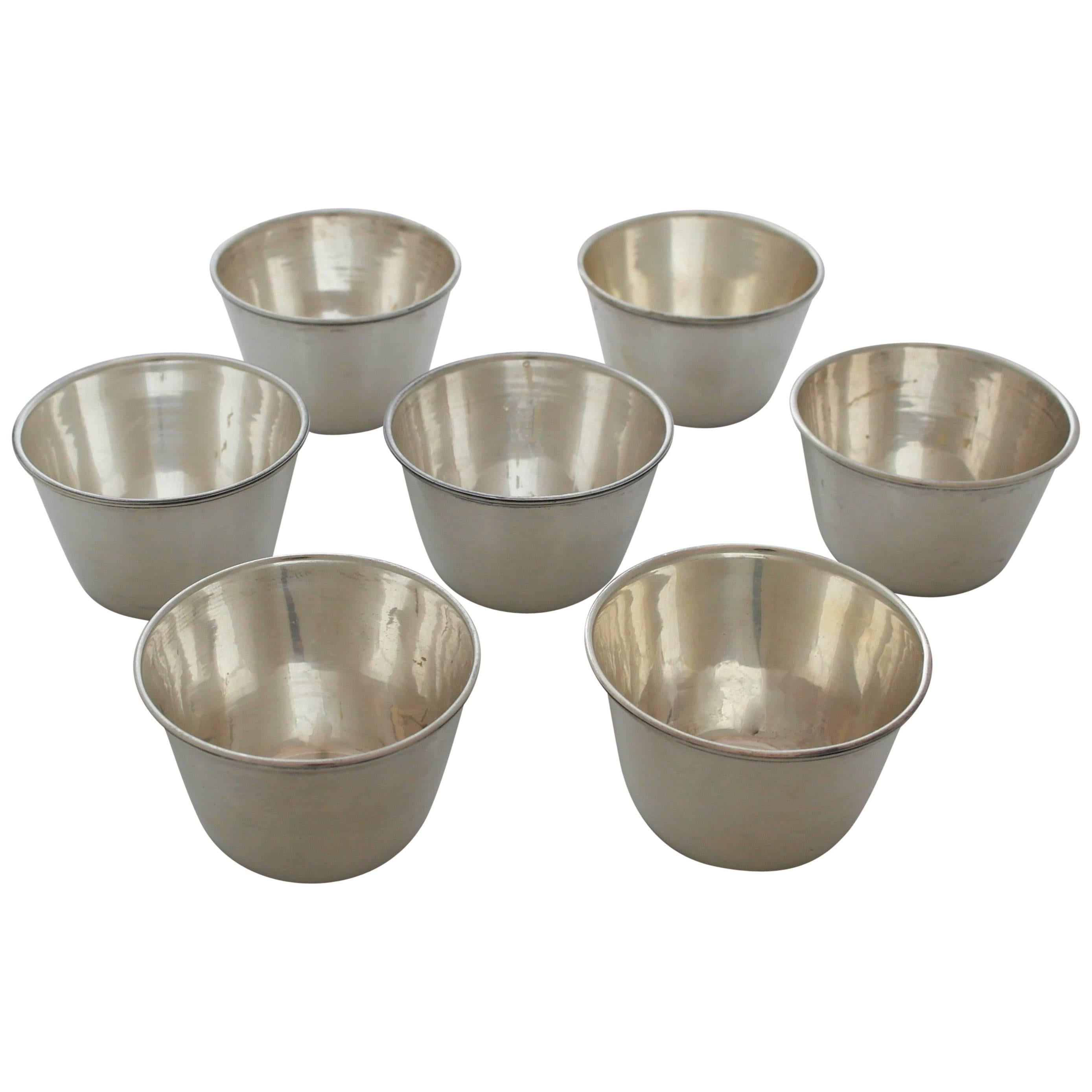 Tane Sterling Silver Set of Seven Modernist Cups