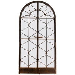 Arched Iron Door with Windows, circa 1900