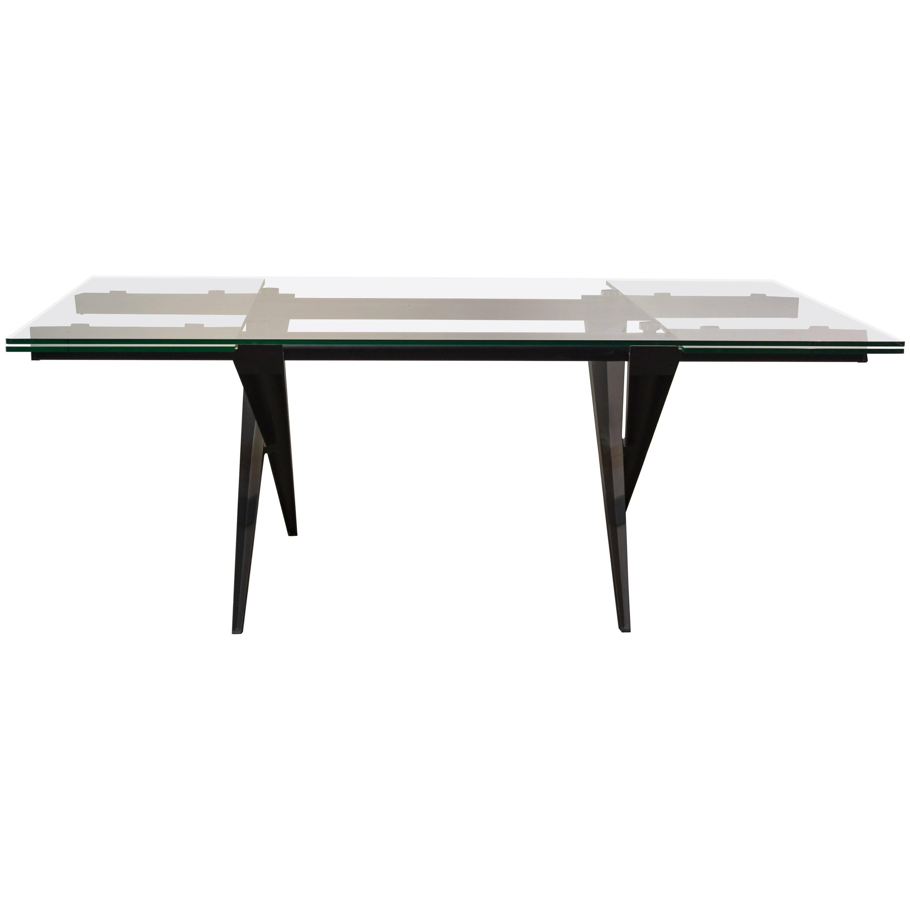 Modern Maurice Villency Glass Extension Dining Table