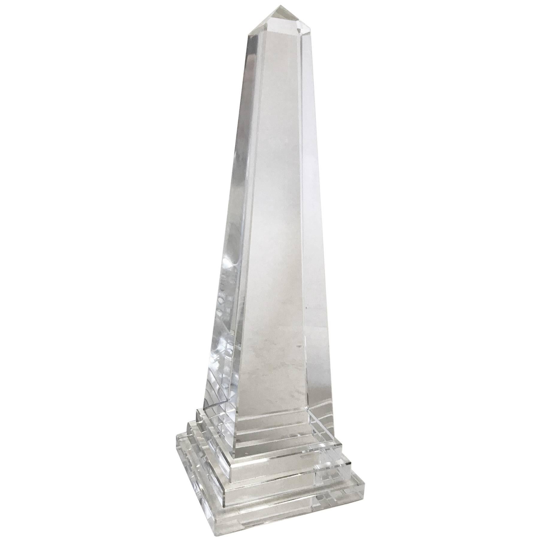 Beautiful Crystal Obelisk For Sale