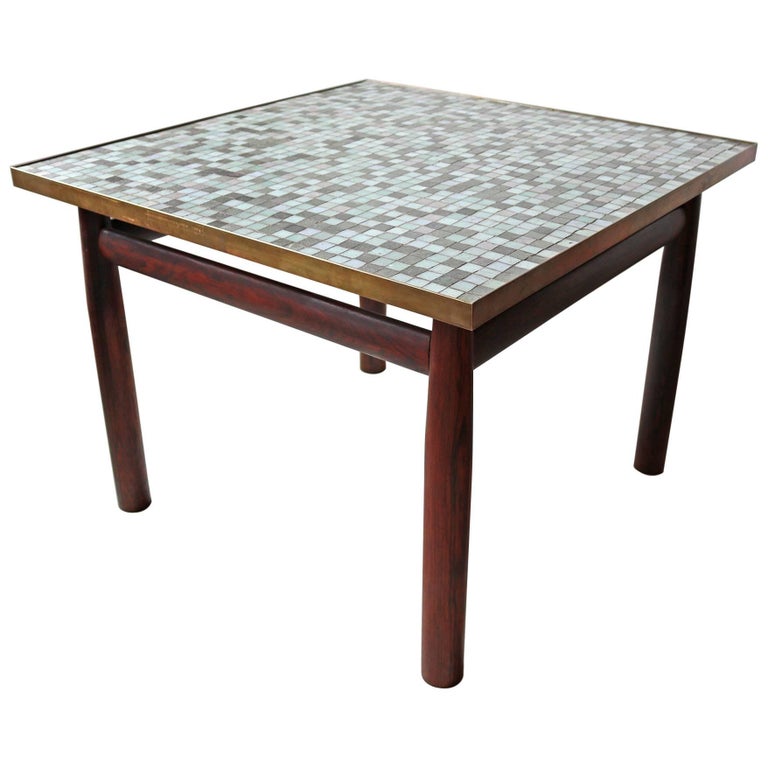 Edward Wormley Rosewood Occasional Table for Dunbar with Murano Glass