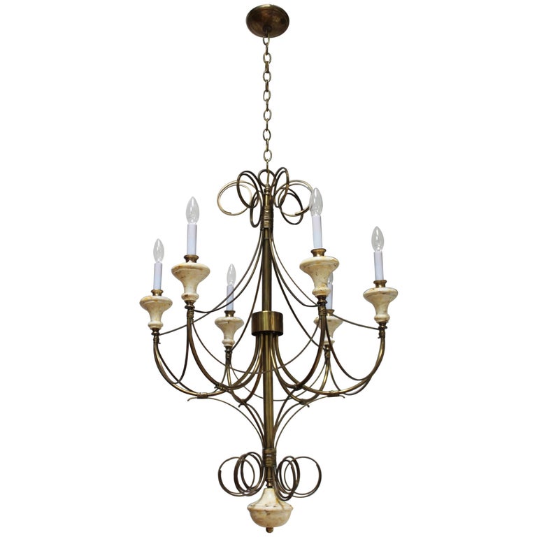 MidCentury Modern Brass Chandelier at 1stDibs