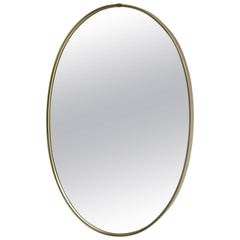 Minimalist Oval Brass Mirror