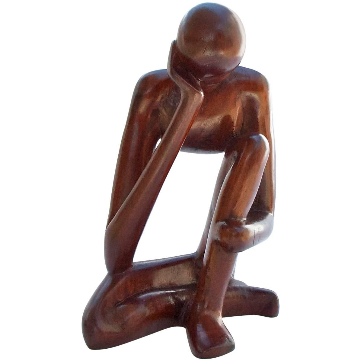 Modernist Figural Sculpture of Mahogany