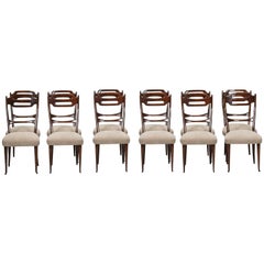 Set of 12 Italian Newly Upholstered Chairs in the Manner of Osvaldo Borsani