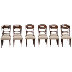 Set of 12 Italian Newly Upholstered Chairs in the Manner of Osvaldo Borsani