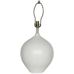  White Ceramic Lamp in the style of Jean Michel Frank