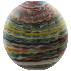 Missoni Designed Round Disk Shaped Murano Glass Vase