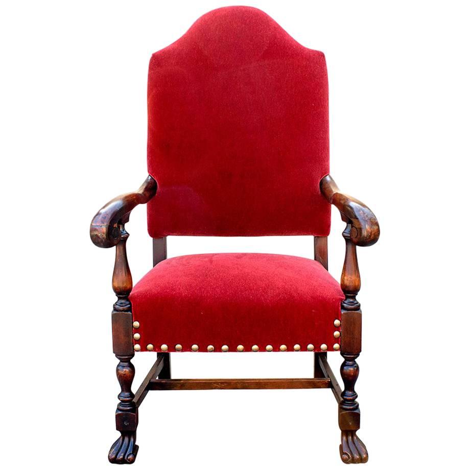 American Empire Style Armchair in Mahogany, circa 1890 For Sale