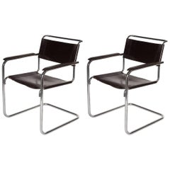 20th Century Thonet Cantilever Bauhaus Armchairs S34 designed by Mart Stam, 1927