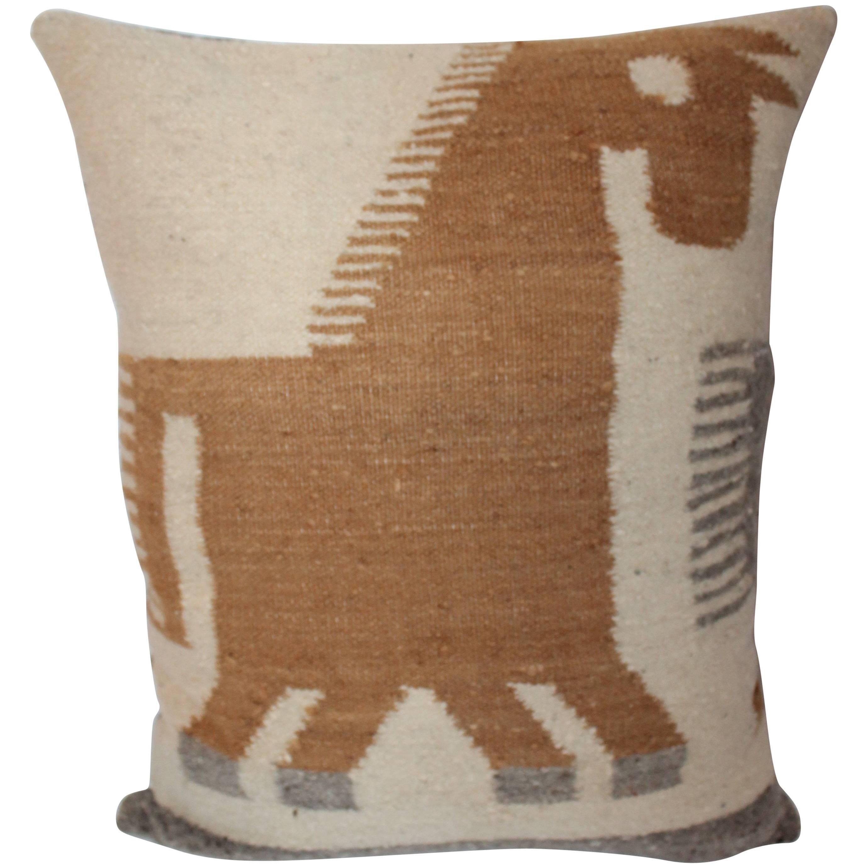  Indian Weaving Folky Horse Pillow