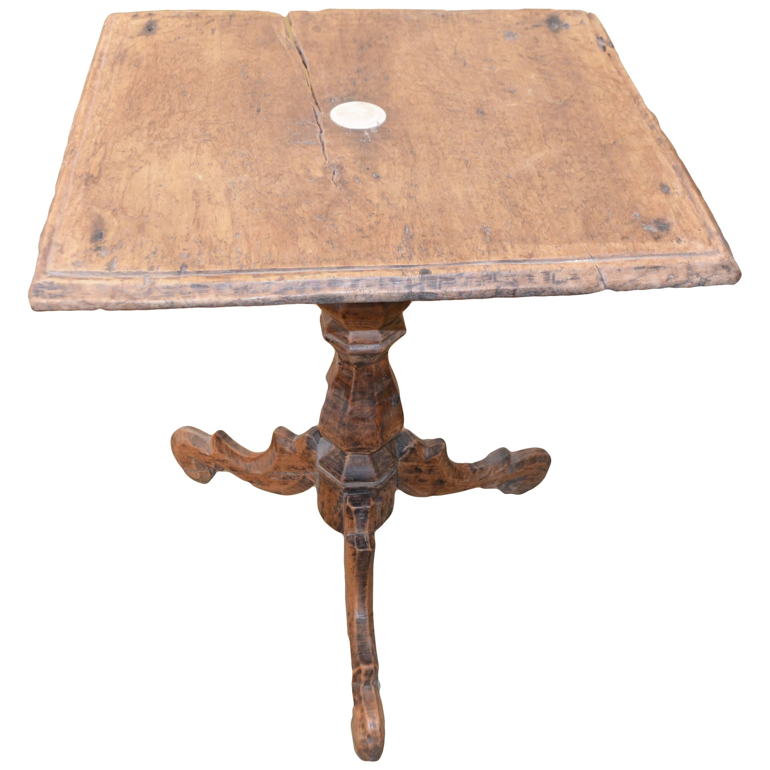 AngloIndian Antique Campaign Table, Carved, Teak, Side, circa 1900 For