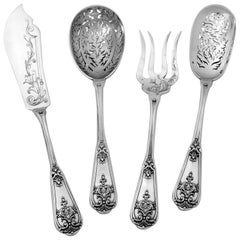 Henin French All Sterling Silver Dessert Hors D'oeuvre Set Neo-Renaissance