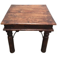 Vintage Handcrafted Teak Side Table, India