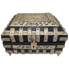 Decorative Anglo-Indian Vizagapatam Footed Box 