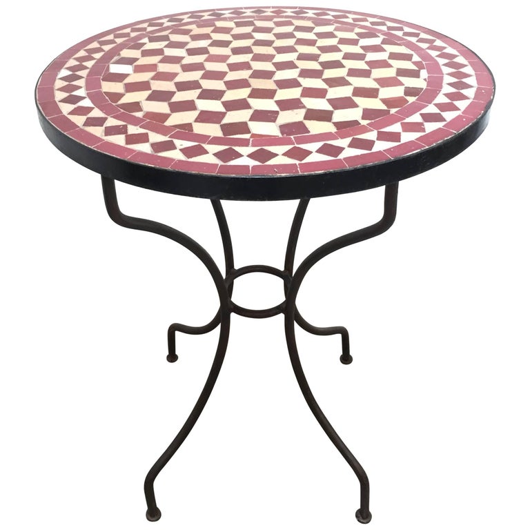 tile bistro table mosaic 3 piece moroccan mosaic tile bistro table on iron base for sale at 1stdibs tile bistro table mosaic 3 piece moroccan mosaic tile bistro table on iron base for sale at 1stdibs