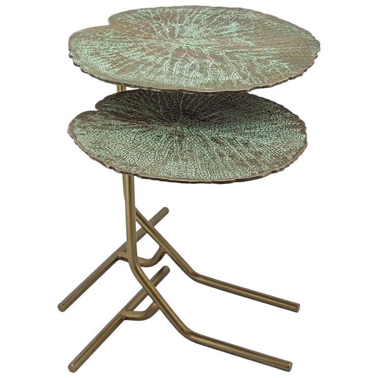 Lotus Leaves Side Table Set of Two at 1stDibs lotus side table, set of two side tables, side
