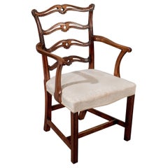 Antique Carver Elbow Armchair Mahogany Irish Chippendale Georgian, circa 1800