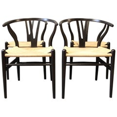 Four Y-Chairs 'Wishbone,' Model CH24 by Hans J. Wegner and Carl Hansen & Son