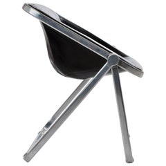 PLONA FOLDING CHAIR of Piretti for Castelli, 1969 in black leather