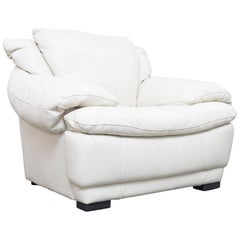 Italsofa by Natuzzi Designer Leather Chair Creme White Modern