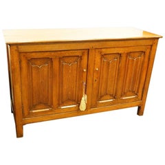 Arts & Crafts Oak Linen Fold Cupboard